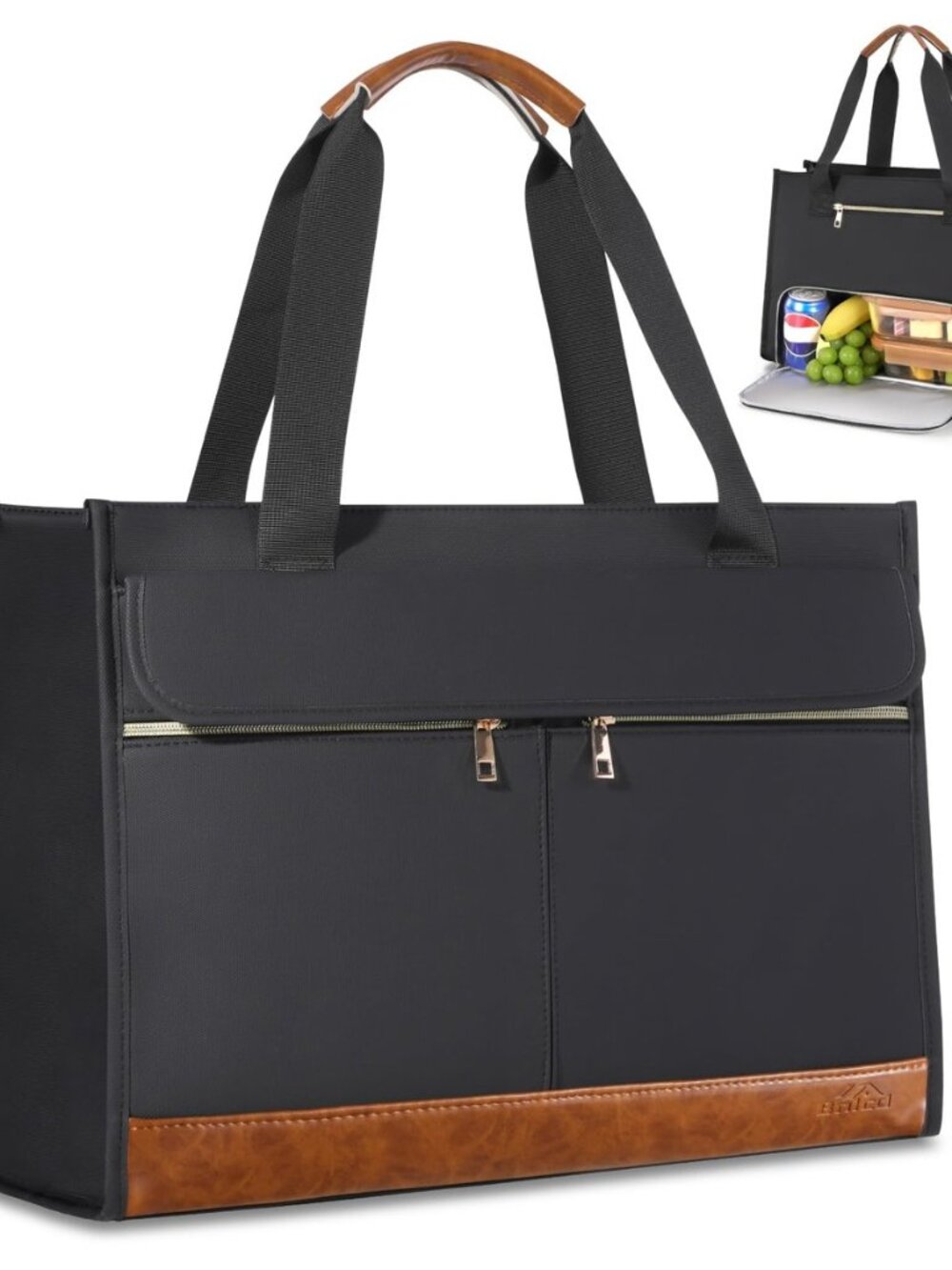 Lunch Tote Bag for Women - 15.6 Inch Laptop Work Bag with Insulated Lunch